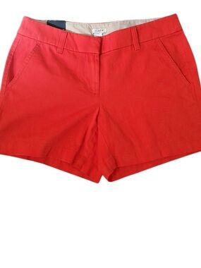 J. Crew High-Waist Cotton Chino Shorts in Bright Red . 5 short